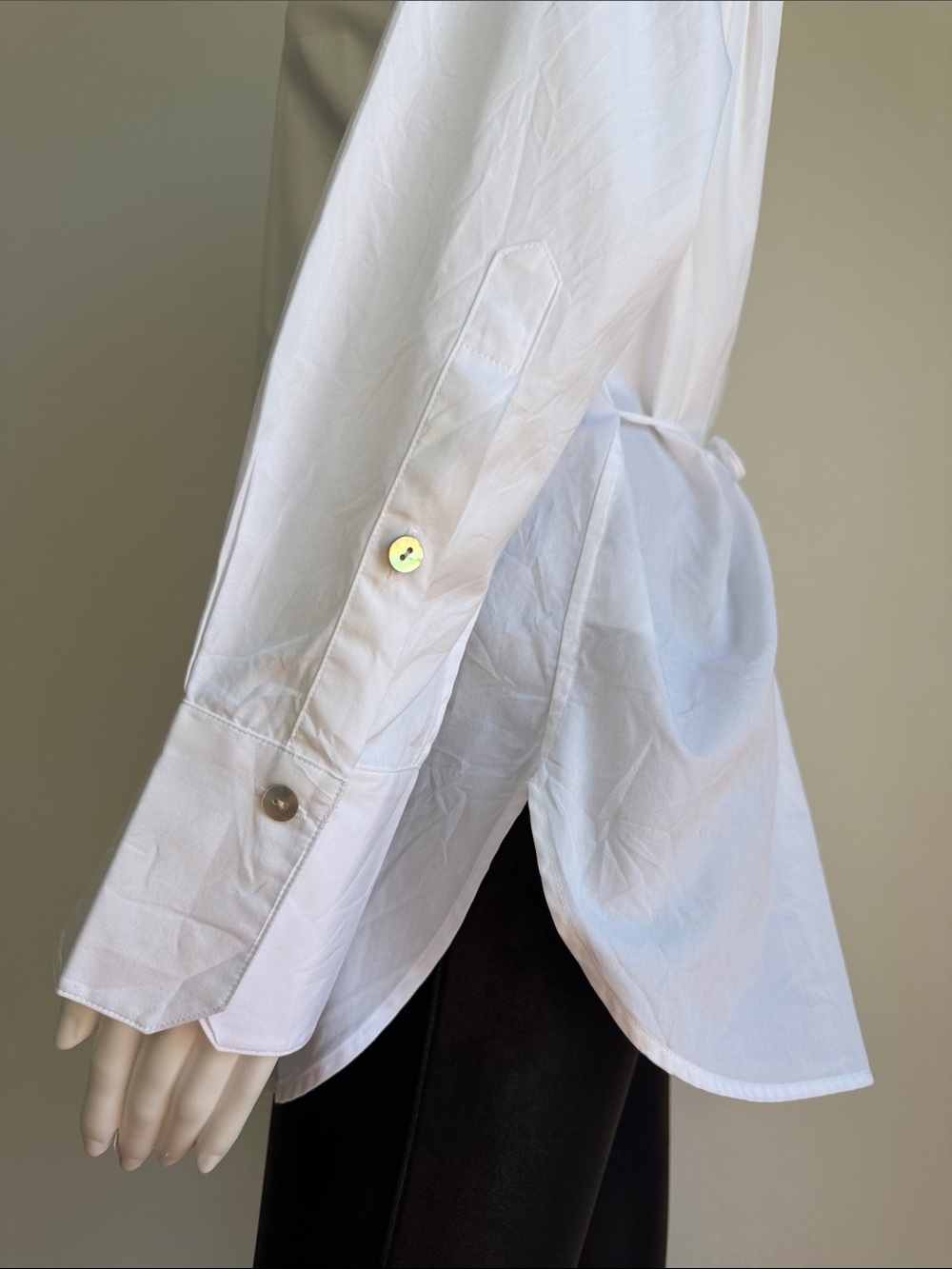 Vince White Cotton Tie Back Oversized Button Front Shirt Blouse S - Picture 4 of 7